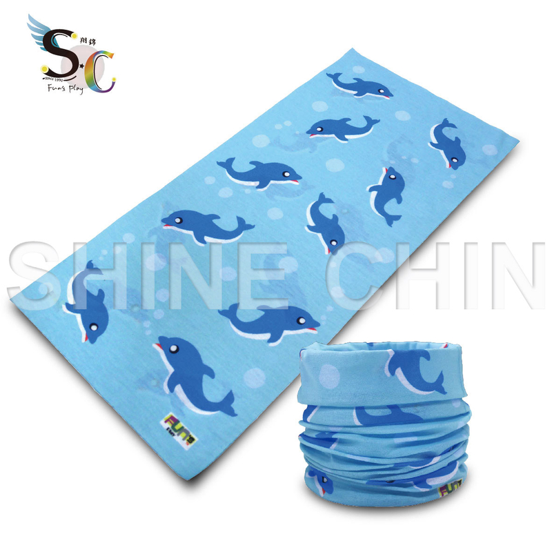 T-2013_藍底海豚 魔術頭巾