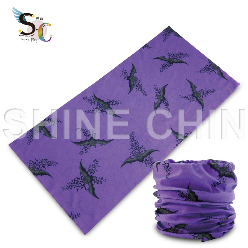 I - 1156 紫底蝙蝠 魔術頭巾